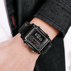 Original Skmei 1868 Watch – Digital & Analog Mens Wristwatch, Full Black Luxury
