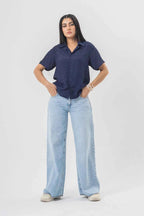 Comfortable Wide-Leg Light Blue Jeans — Everyday Essential EW-000654