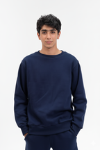 Men's Cotton Fleece Sweater - Classic Plain Design -Stay cozy and stylish