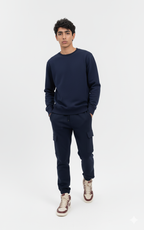 Men's Cotton Fleece Sweater - Classic Plain Design -Stay cozy and stylish