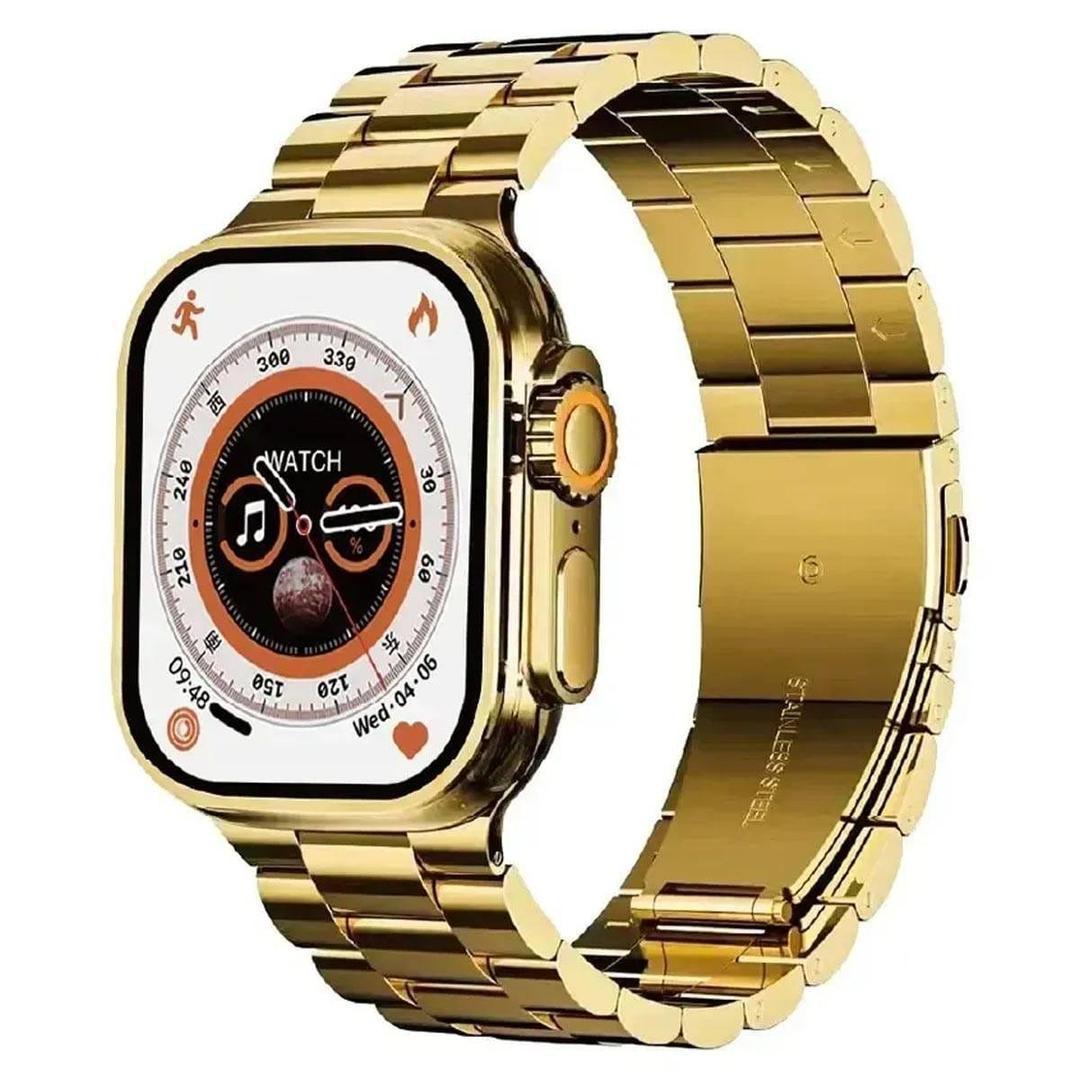 Gold & Orange Smart Watch for Women/Men | Heart Rate Monitor & Fitness Tracker