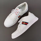 Men's Rexine Fancy Sneakers (GU-White)