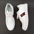 Men's Rexine Fancy Sneakers (GU-White)