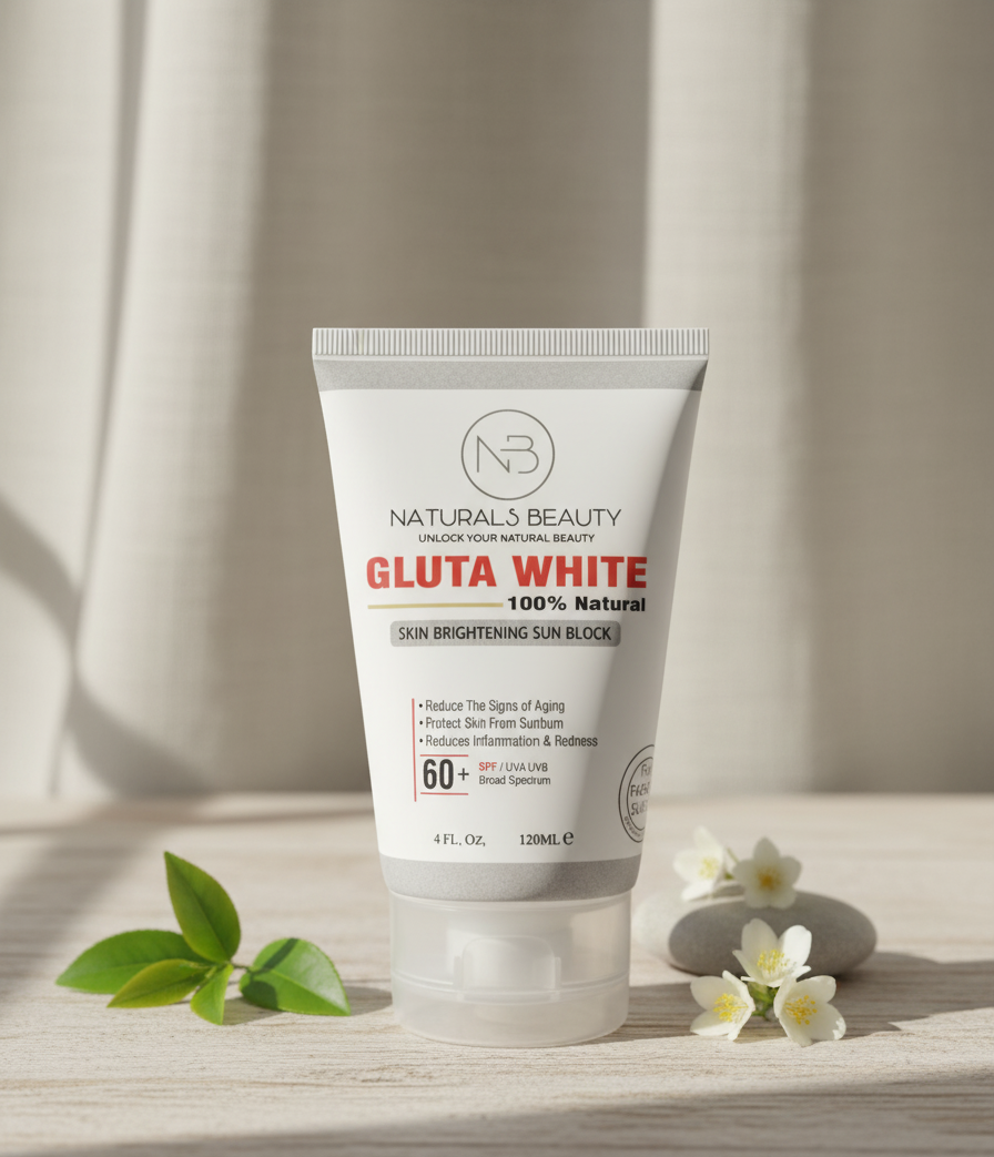 Naturals Beauty Gluta White Skin Brightning Sun Block Spf 60+ UAV&UVB 120 ML