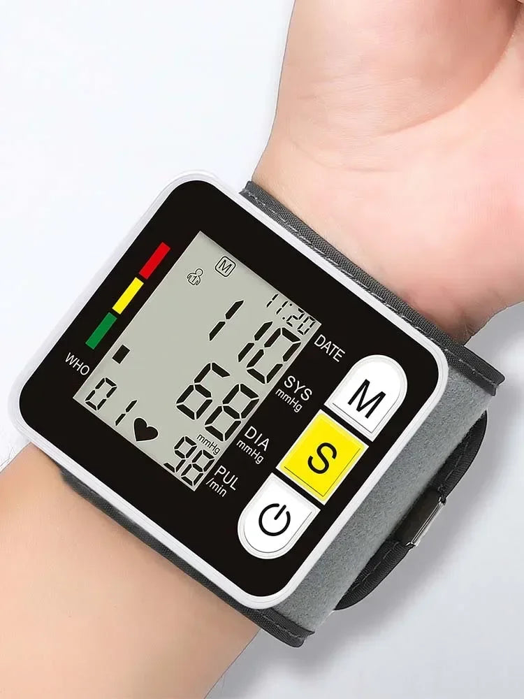 Portable Digital Wrist Blood Pressure Monitor | Heart Rate Pulse Meter & Health Care Device