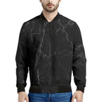 Black Marble Cracks 3D Printed Bomber Jacket – Long Sleeve Mens Casual Coat