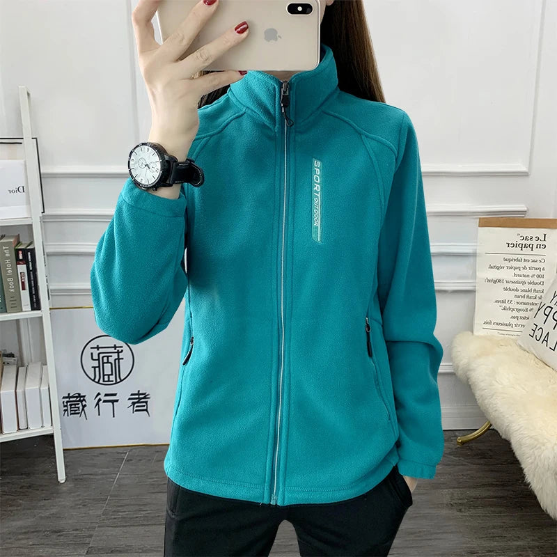 Women’s Plus-Size Fleece Jacket – Warm Winter/Spring Coat for Casual & Sportswear
