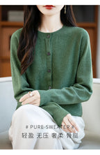 Classic Merino Wool Women’s Sweater — Autumn Winter Knitted Cardigan for Elegant Ladies