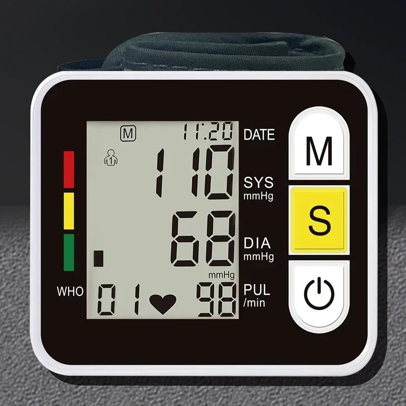 Portable Digital Wrist Blood Pressure Monitor | Heart Rate Pulse Meter & Health Care Device