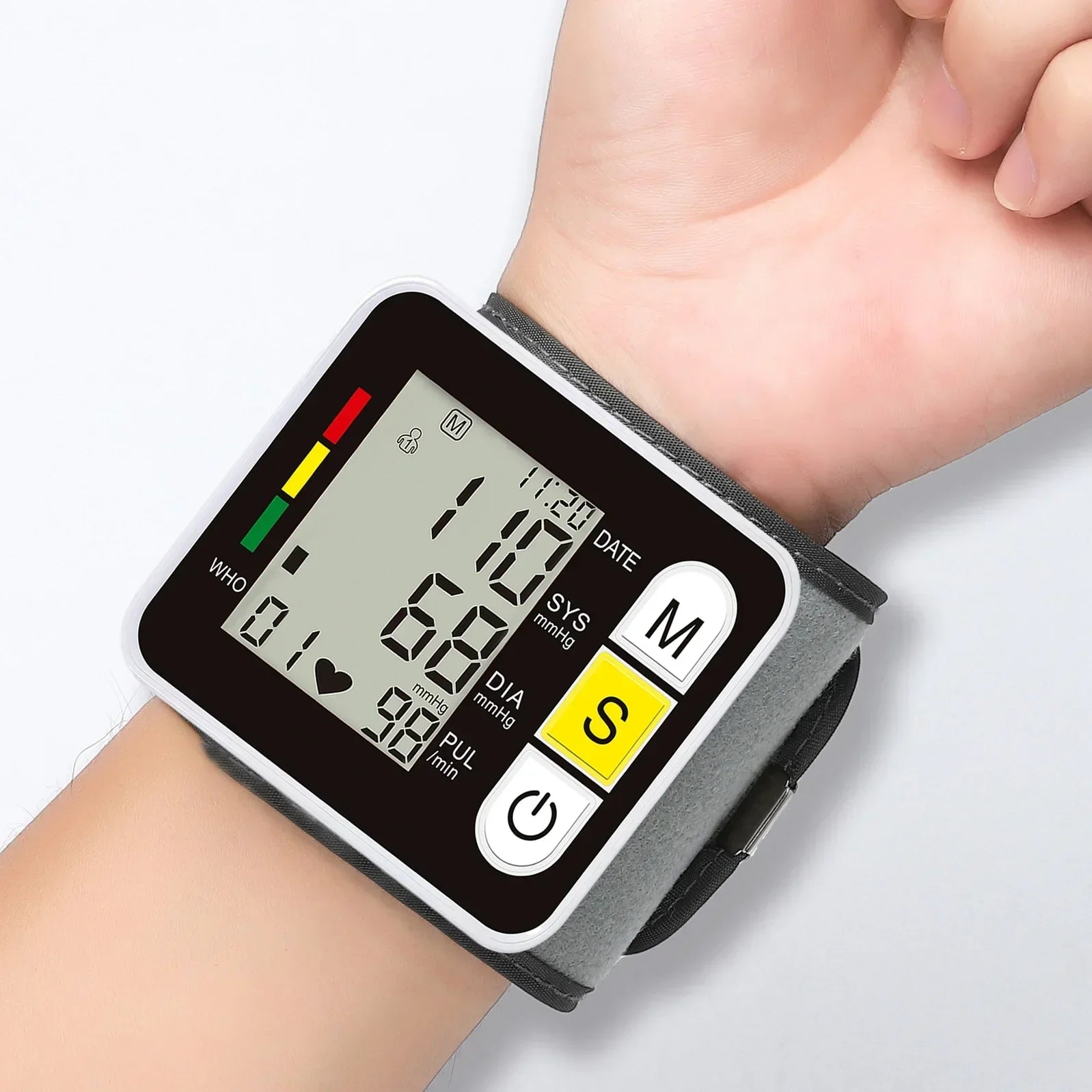 Portable Digital Wrist Blood Pressure Monitor | Heart Rate Pulse Meter & Health Care Device