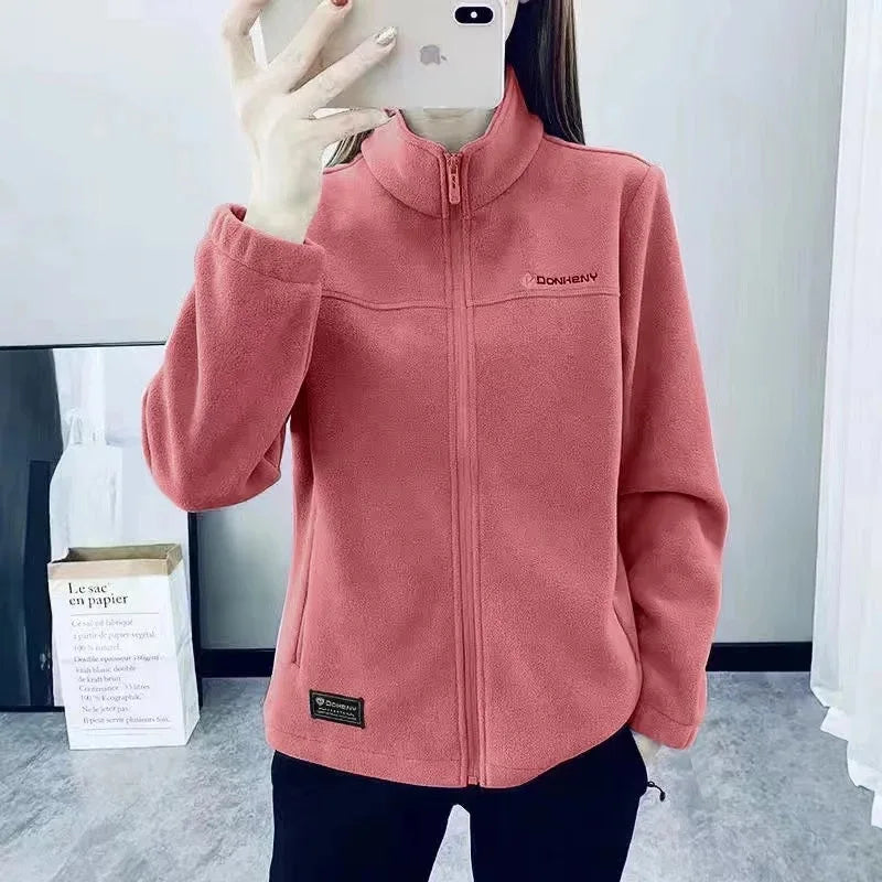 Women’s Plus-Size Fleece Jacket – Warm Winter/Spring Coat for Casual & Sportswear