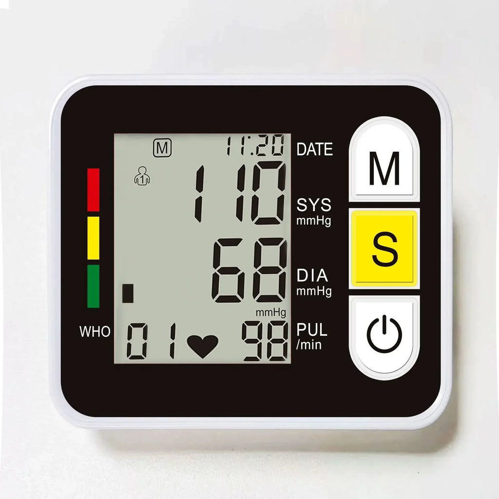 Portable Digital Wrist Blood Pressure Monitor | Heart Rate Pulse Meter & Health Care Device