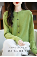 Classic Merino Wool Women’s Sweater — Autumn Winter Knitted Cardigan for Elegant Ladies