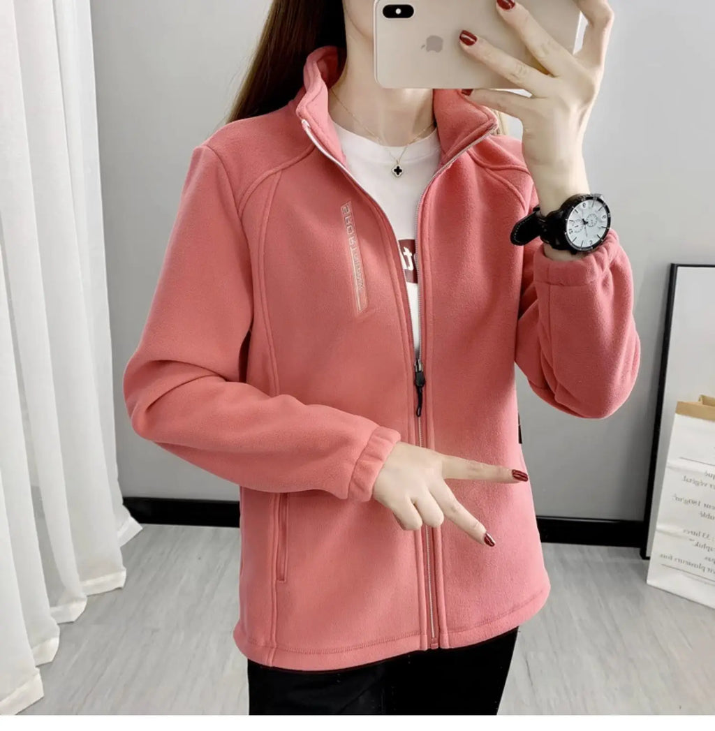 Women’s Plus-Size Fleece Jacket – Warm Winter/Spring Coat for Casual & Sportswear