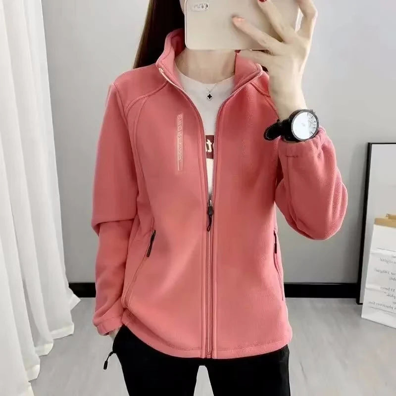 Women’s Plus-Size Fleece Jacket – Warm Winter/Spring Coat for Casual & Sportswear