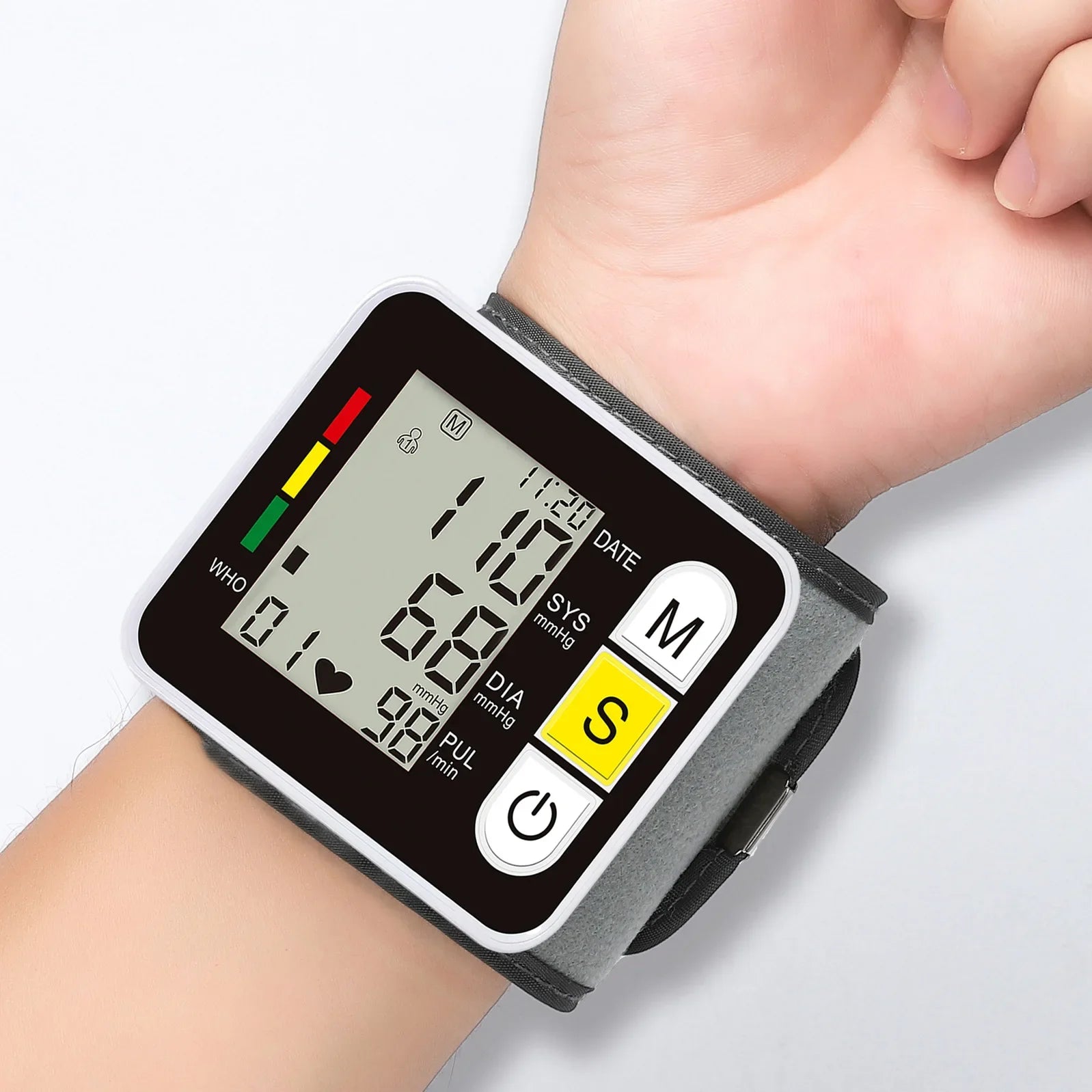 Portable Digital Wrist Blood Pressure Monitor | Heart Rate Pulse Meter & Health Care Device