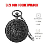 Hollow Black Spider Web Pattern Quartz Pocket Watch Elegant Gift for Men