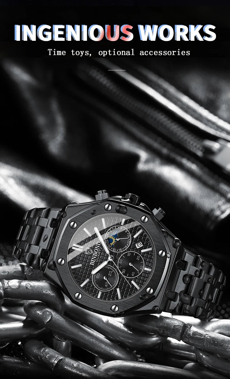 BINBOND Luxury Men’s Watch-Quartz,Water-Resistant