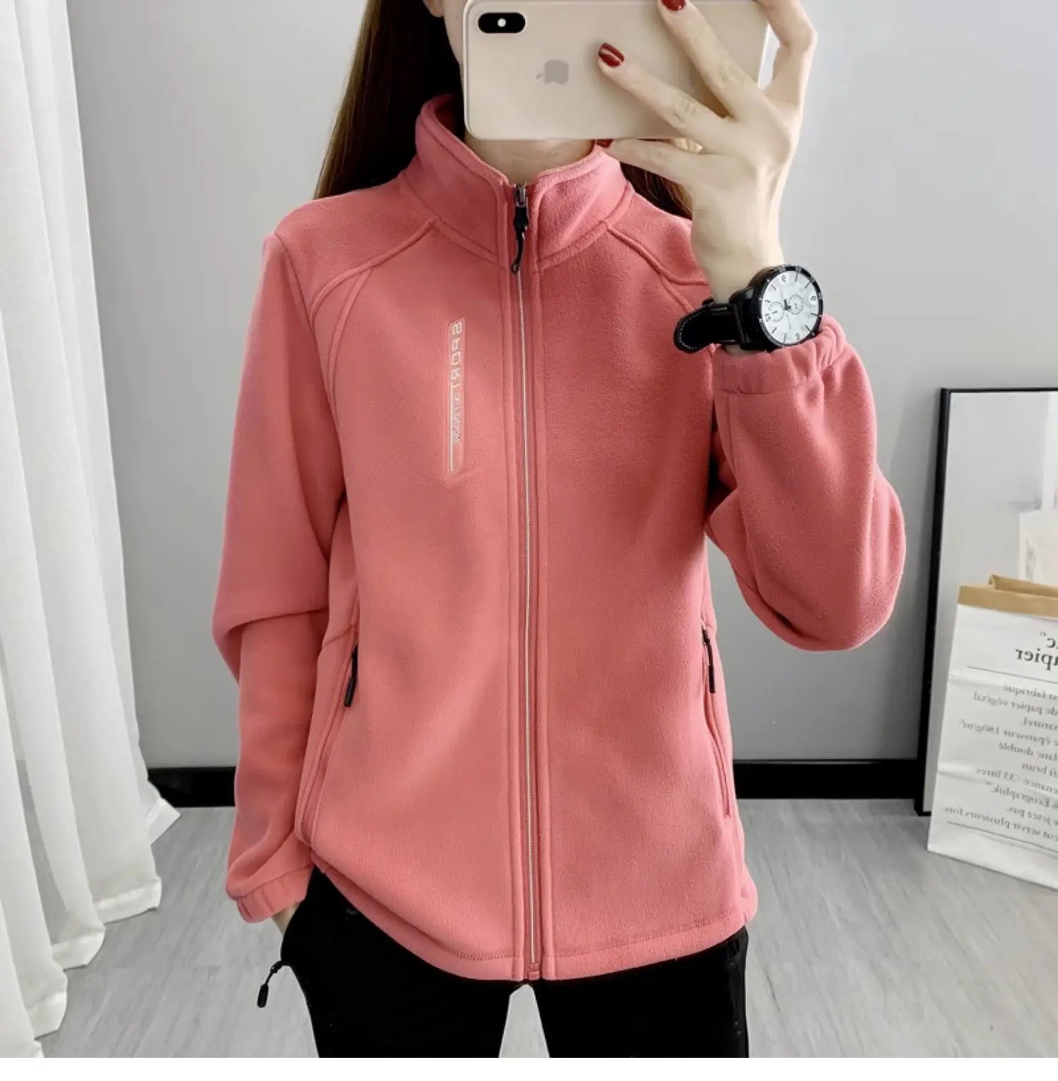 Women’s Plus-Size Fleece Jacket – Warm Winter/Spring Coat for Casual & Sportswear