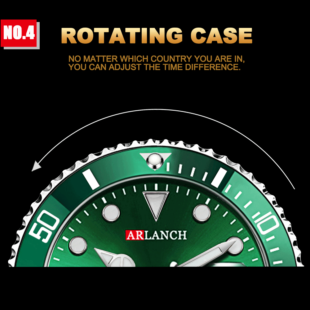 Stainless Steel Business Watch 40mm – Red & Blue Circle Dial- Men’s Diver