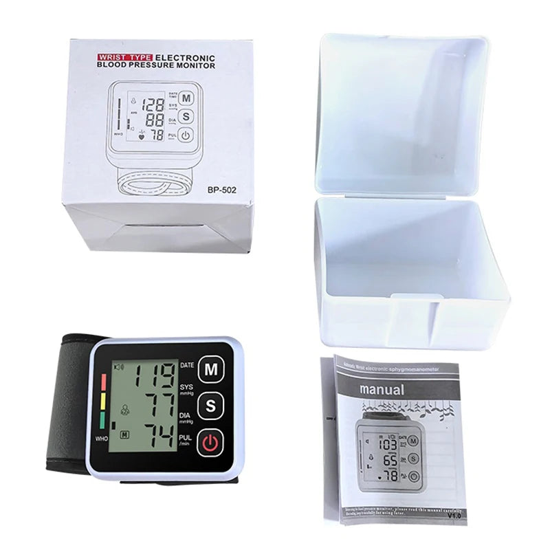 Portable Digital Wrist Blood Pressure Monitor | Heart Rate Pulse Meter & Health Care Device