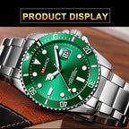 Stainless Steel Business Watch 40mm – Red & Blue Circle Dial- Men’s Diver