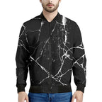 Black Marble Cracks 3D Printed Bomber Jacket – Long Sleeve Mens Casual Coat