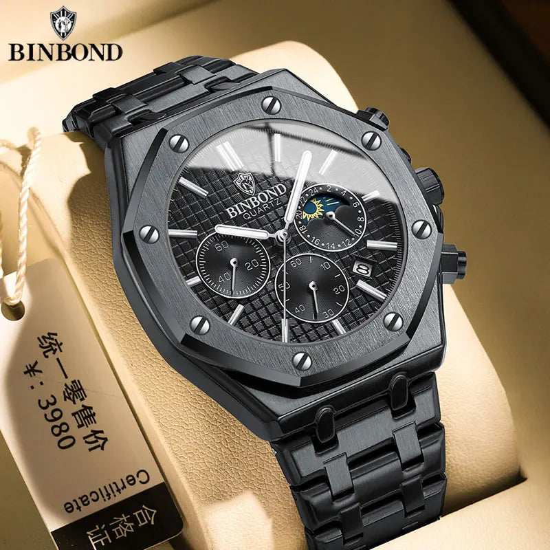 BINBOND Luxury Men’s Watch-Quartz,Water-Resistant