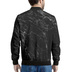 Black Marble Cracks 3D Printed Bomber Jacket – Long Sleeve Mens Casual Coat