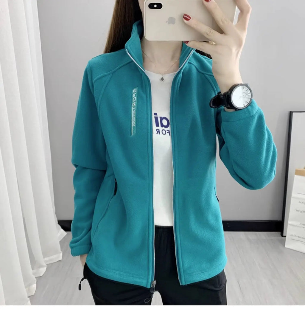 Women’s Plus-Size Fleece Jacket – Warm Winter/Spring Coat for Casual & Sportswear